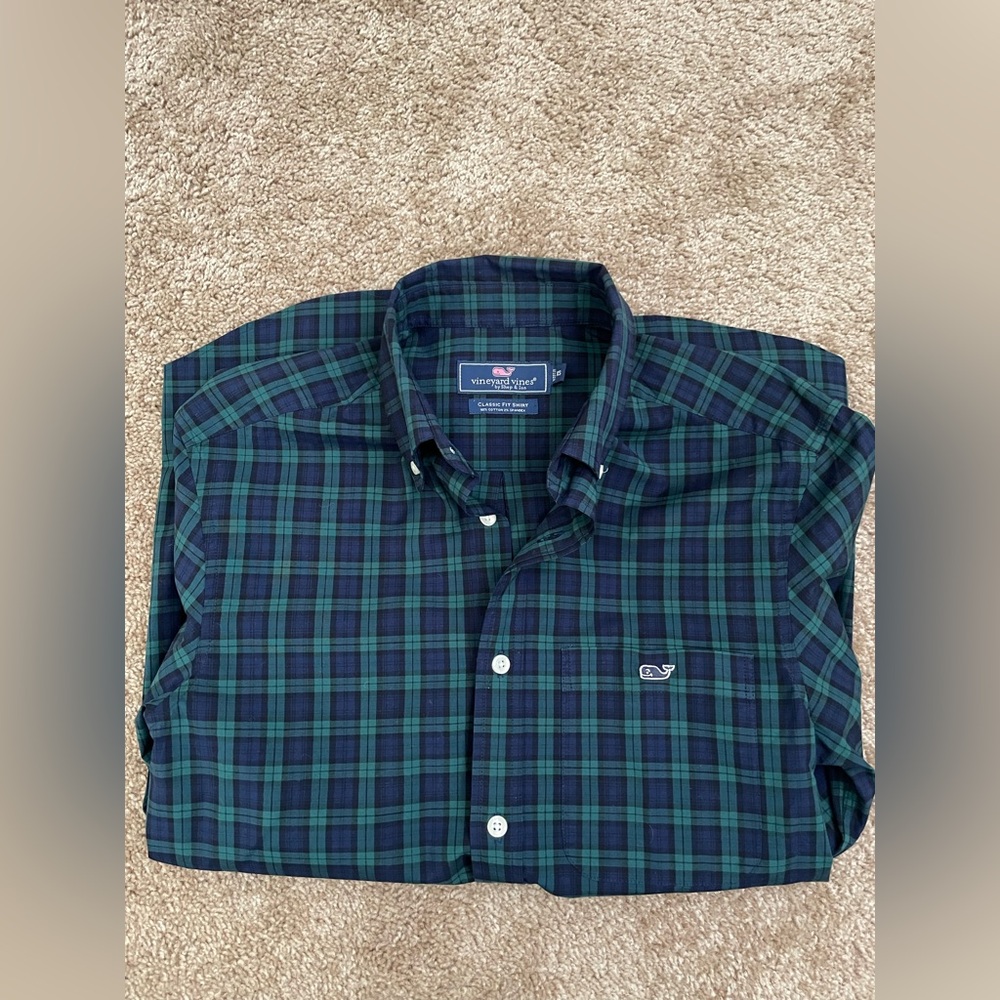 Vineyard Vines Men's Plaid Shirt, XS, Classic Fit